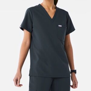 Figs Catharina One Pocket Scrub Top Dark Harbor